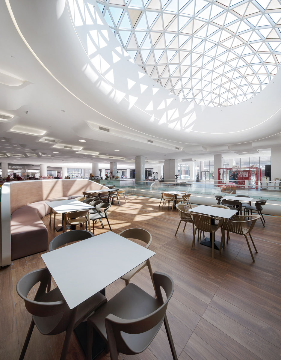 Interior of the shopping centre, close view – MegaMall, Bucharest