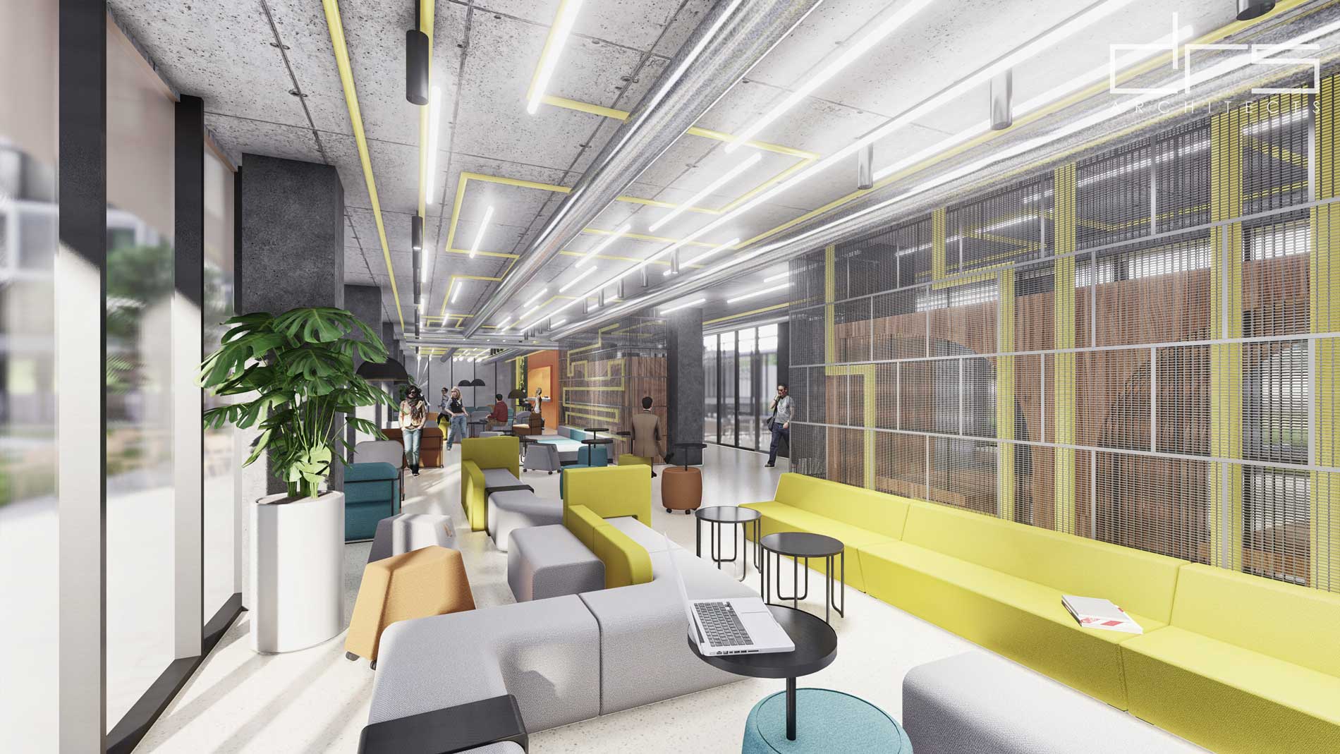 Reception and welcome area – Unique Student Housing, Bucharest