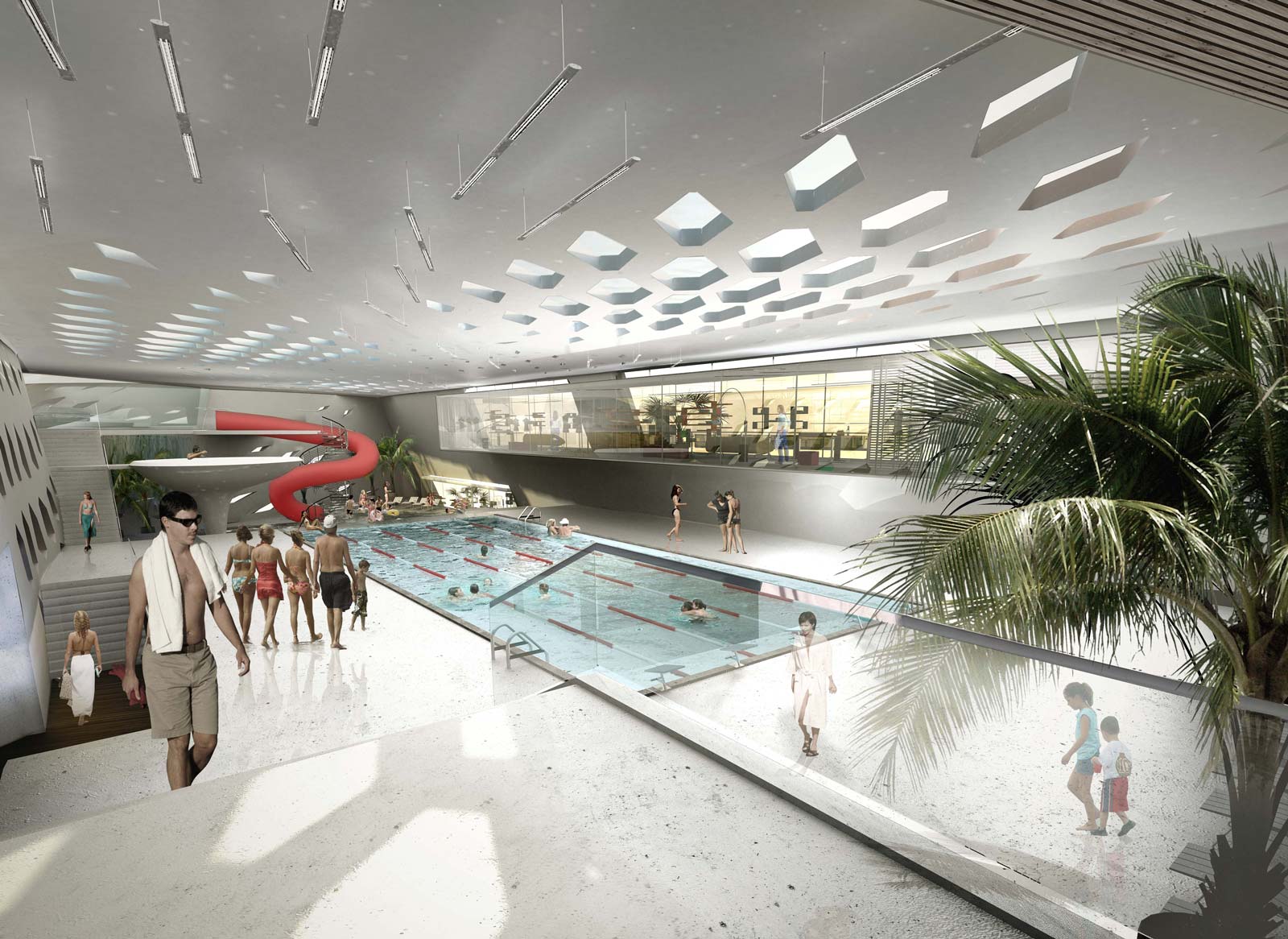 The pool area, close-up – Parc Acvatic Craiova, CRAIOVA