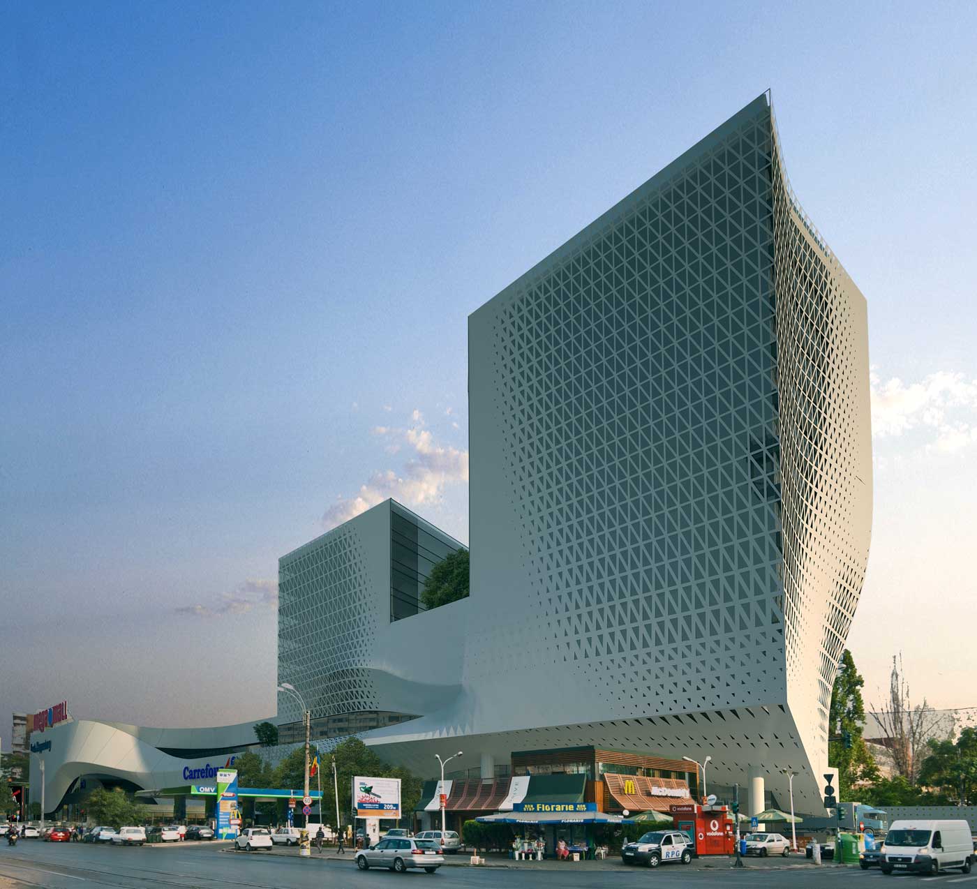Fațadă a imobilului – Mega Mall Office, București