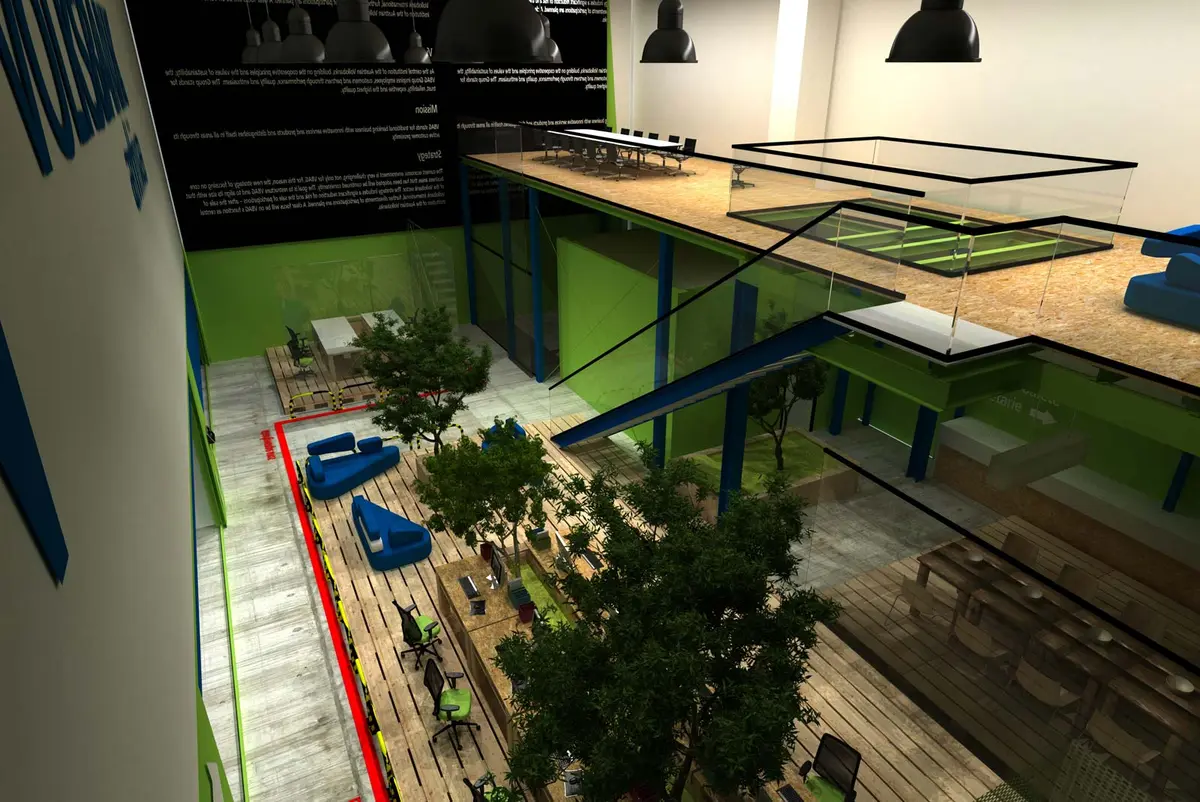 Overall view of the interior design – Arhiva Volksbank, Bucharest