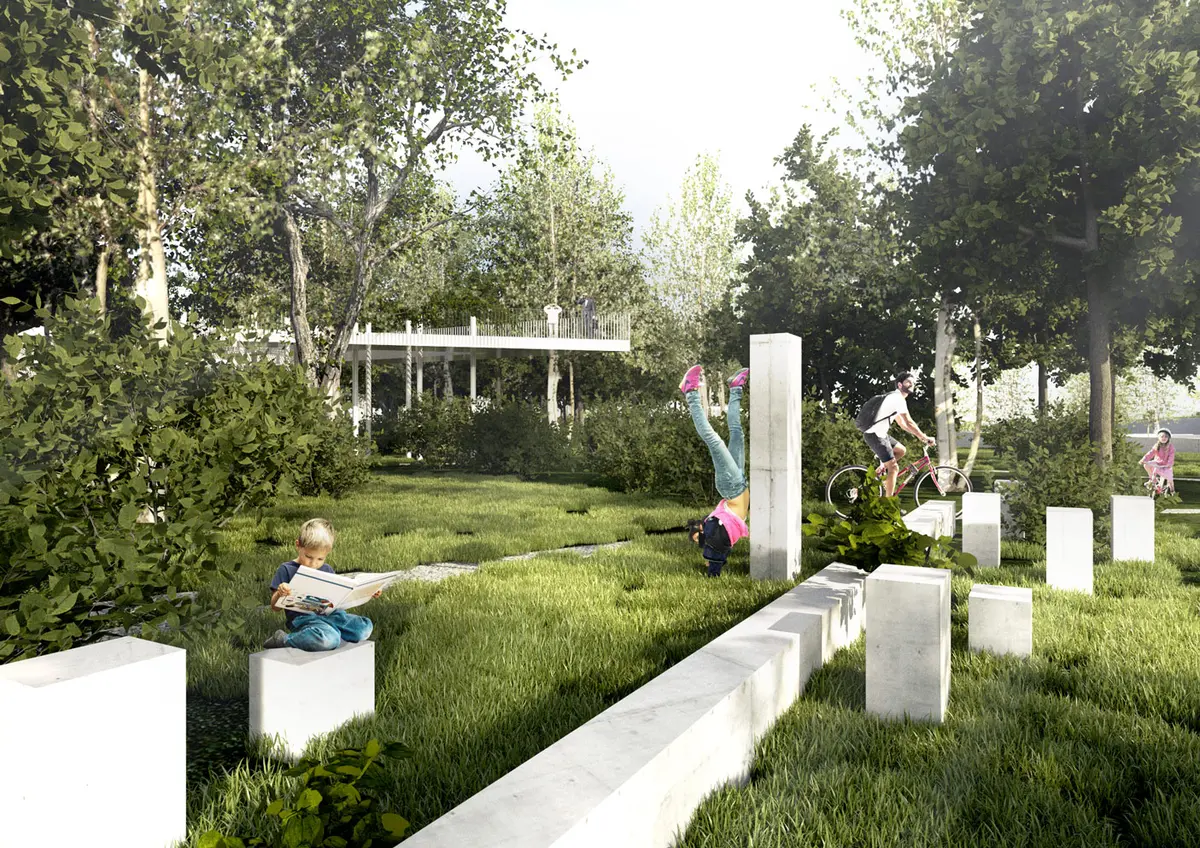 Perspective from the competition entry, close view – Parcul Feroviarilor, Cluj-Napoca
