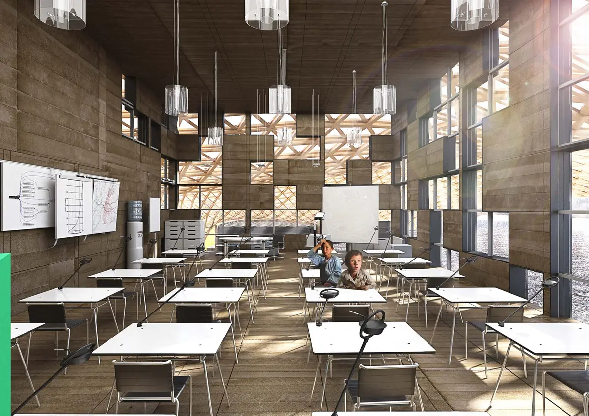 Overall view of the proposal, view 2 – Bamiyan Cultural Center, Bamiyan, Afganistan