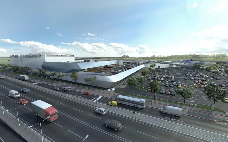 Circulation area and retail galleries, close view – Timișoara Shopping City, Timișoara