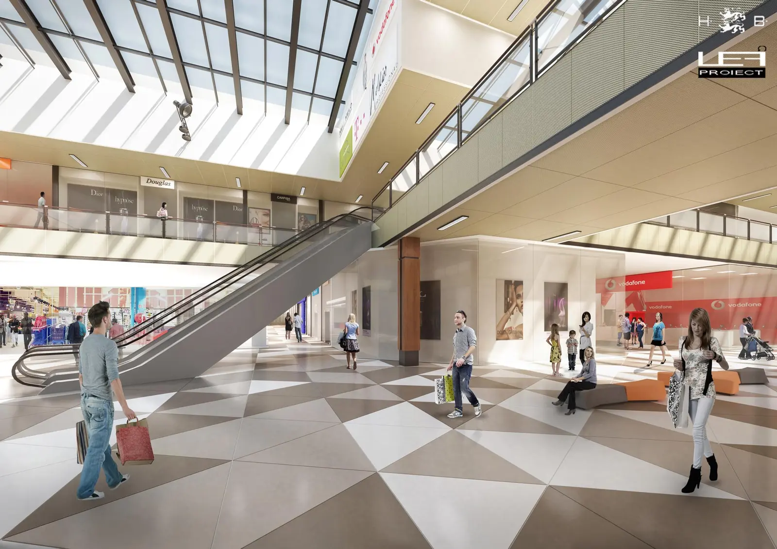 Perspectivă asupra atriumului – Extindere City Park Mall Constanta, Constanța