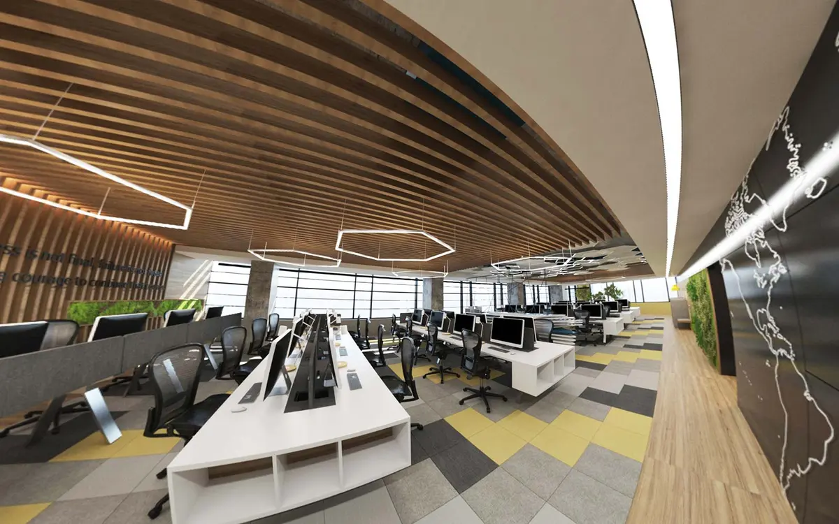 Perspectivă asupra spațiului interior – Office | Call Center, București