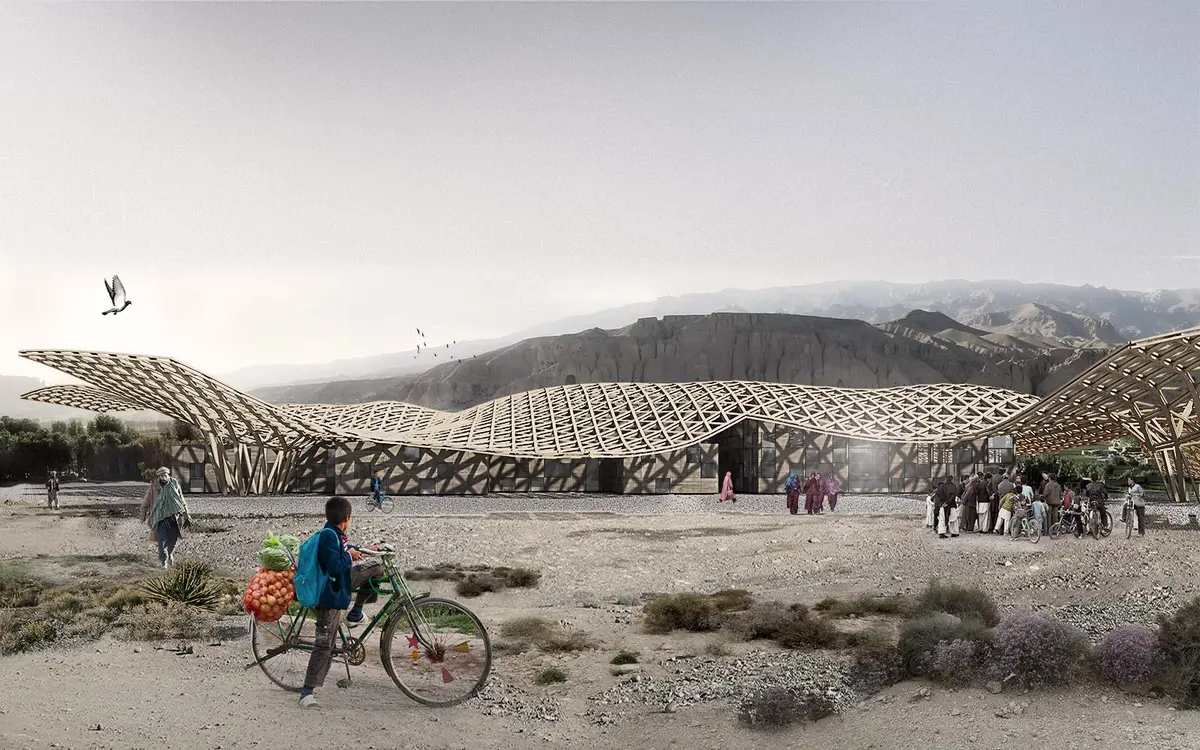 Perspective from the competition entry – Bamiyan Cultural Center, Bamiyan, Afganistan