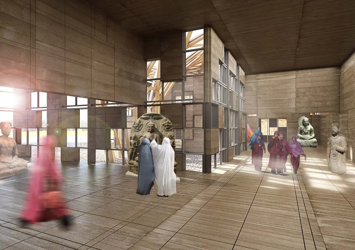 Perspective from the competition entry, close view – Bamiyan Cultural Center, Bamiyan, Afganistan