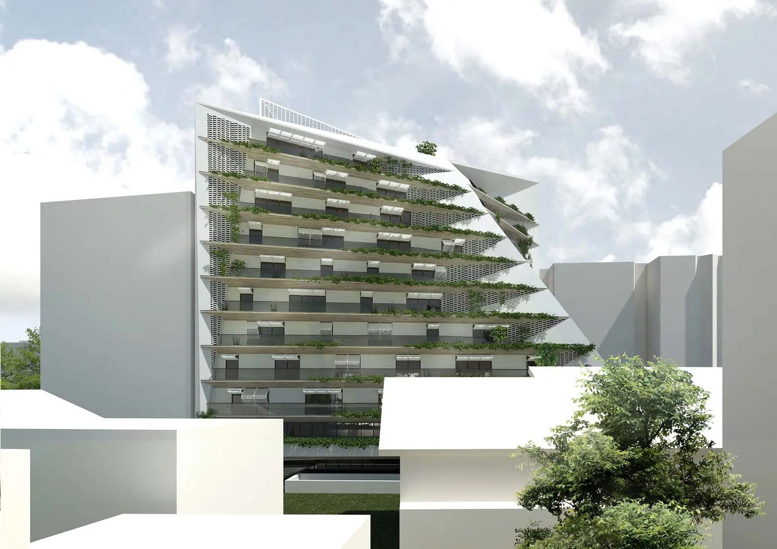 Fațadă a locuinței, de aproape – Green Residence - concept